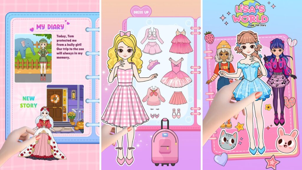 Expresa tu estilo con Lisa's World: Paper Doll Story y explora infinitas combinaciones de moda